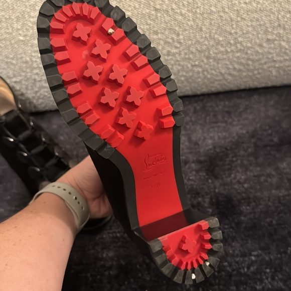 Christian Louboutin Black Suede And Leather Alphabouton Ankle Boots - Picture 4 of 5